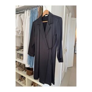 Dries Van Noten Black Satin Wrap Jacket /Dress